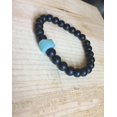 thumbnail image 2 of Natural Black Obsidian With Amazonite 8mm Round Shape Smooth Cut Beads Stretchable Bracelet for Men & Women., 2 of 2