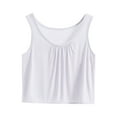 thumbnail image 2 of Homenesgenics Tank Tops for Women under $5 Women's Summer Casual Fashion Solid Color Short Sexy Round Neck Tank Tops White XXL, 2 of 7