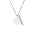 thumbnail image 2 of Delight Jewelry Acrylic 7/8" Disc Imitation Pearl Silvertone Family Bar Charm Necklace, 23", 2 of 4