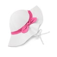 thumbnail image 3 of Zando UPF 50+ Baby Girl Sun Hat Wide Brim Cotton Breathable Infant Toddler Hats Cute Bowknot Sun Hat for Kids White Pink Bow 12-24 Months, 3 of 6