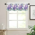 thumbnail image 3 of Flowers Bee Valances for Windows Farmhouse Kitchen Curtains Valances Rod Pocket Valance Curtains for Kitchen Windows Spring Purple Botanical Floral Leaves Simple Window Valances for Bathroom 54"x18", 3 of 6