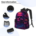 thumbnail image 3 of Disketp Purple-Red Skull Mochila Ligera Clásica con Múltiples Bolsillos, Mochila Casual para Hombre y Mujer, Ideal para Escuela, Trabajo y Viajes, 3 of 6