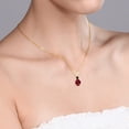 thumbnail image 4 of Gem Stone King 1.42 Ct Red Created Ruby Black Diamond 18K Yellow Gold Plated Silver Pendant with Chain, 4 of 4