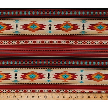 Native Dreamcatcher Turquoise Quilting Fabric - 100% Cotton Craft Fabric By The Yard
