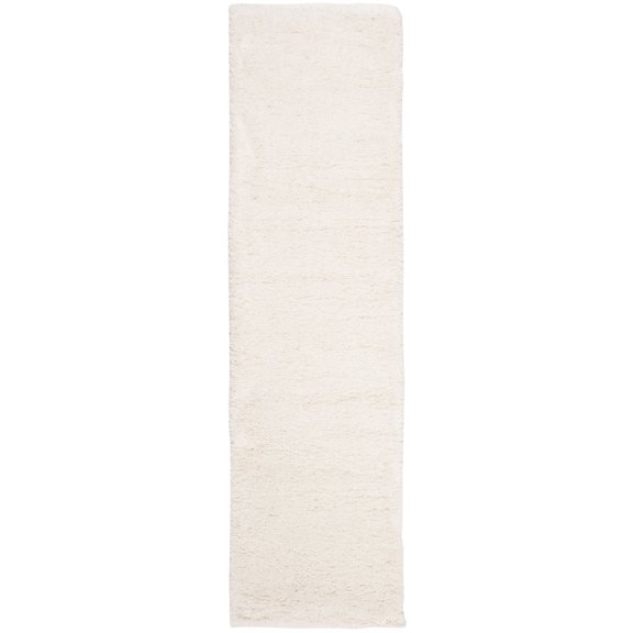 SAFAVIEH Royal Hartley Solid Plush Shag Runner Rug, Ivory, 2' x 8'