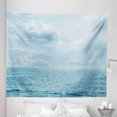 thumbnail image 1 of Nautical Tapestry, Sea and Sky Combined Mixed Each Other Vivid Life Inspiration Hope Nobody Relax Image, Fabric Wall Hanging Decor for Bedroom Living Room Dorm, 5 Sizes, Pale Blue, by Ambesonne, 1 of 1