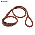 thumbnail image 2 of Circle T - Collar redondo para perro de cuero curtido en roble, negro,, 2 of 5