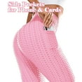 thumbnail image 4 of QRIC High Waist Yoga Leggings for Women Textured Scrunch Booty Leggings Workout Sports Tights With Pockets Pink S, 4 of 6