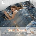 thumbnail image 4 of Christmas Cute Comforter Set Twin Size, Blue Scarf Snowman Soft Bedding Set for Man Woman, 4 Pieces Duvet Cover Set with Fitted Sheet, 2 Pillowcases, 4 of 9