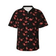 thumbnail image 1 of Balery Flamingo Camisas hawaianas de manga corta para hombre, camisas playeras de corte holgado, camisas de vacaciones con botones,Large, 1 of 7