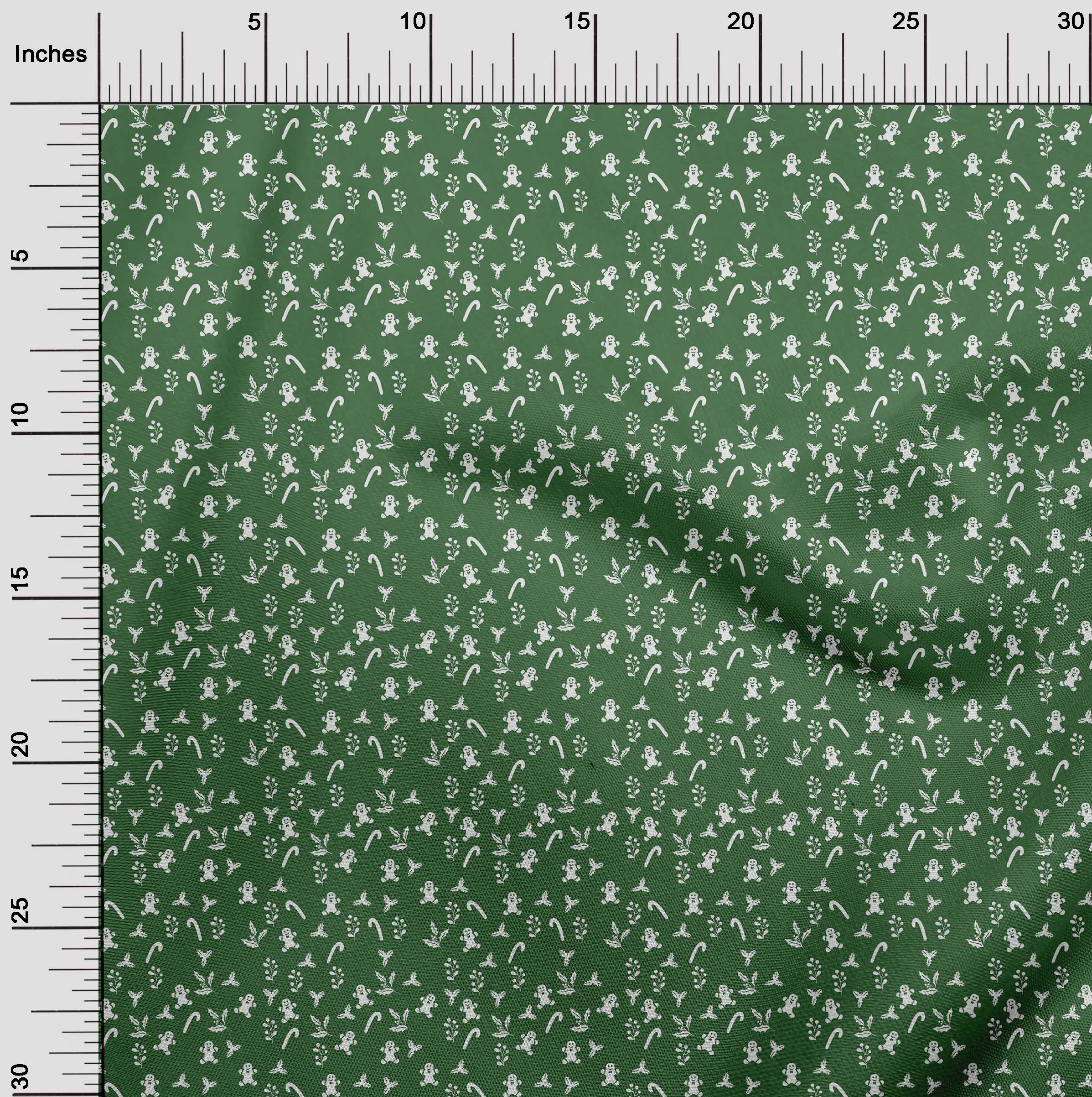oneOone Cotton Silk Green Fabric Christmas Sewing Craft Projects Fabric Prints By Yard 42 Inch Wide