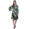 thumbnail image 2 of Moomaya Printed Womens Kimono Robes Short Satin Silk Bridal Robe Loungewear, 2 of 7