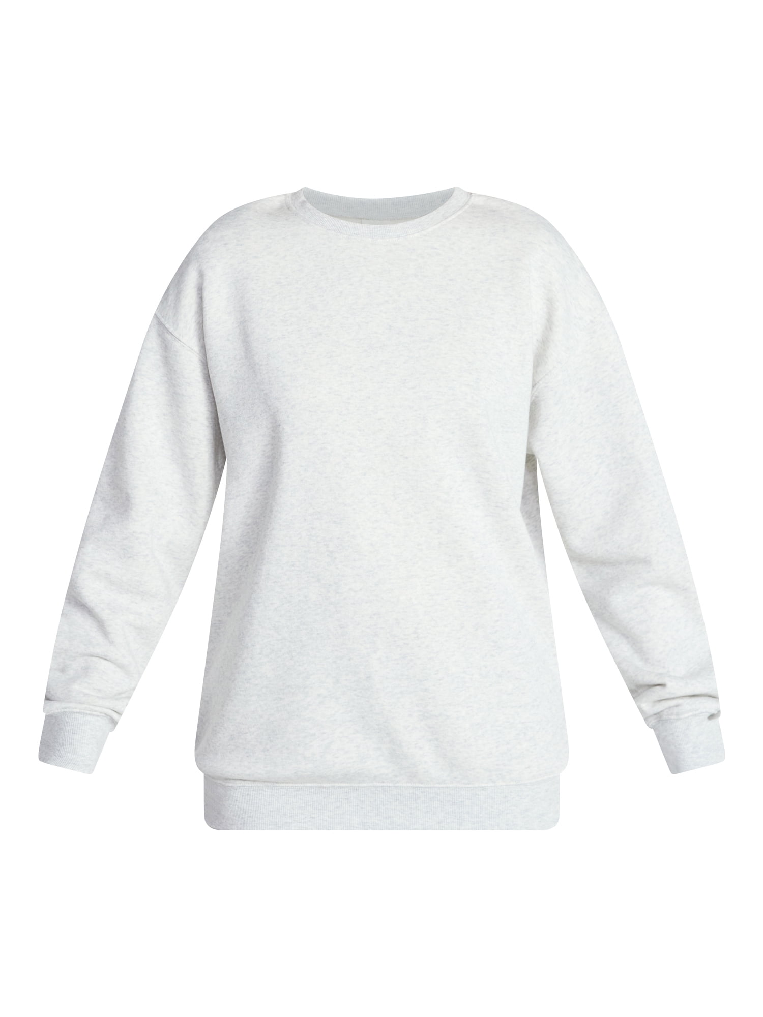 No Boundaries Oversized Fleece Sweatshirt with Long Sleeves, Women's Sizes XXS-4X
