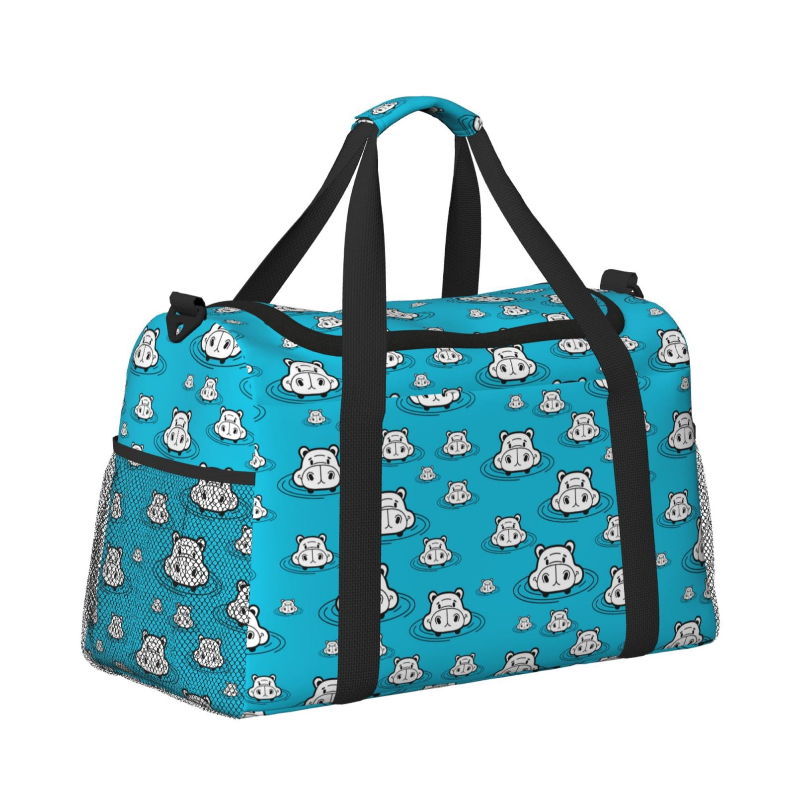 Kdxio Hippo In Water Head Travel Duffel Bag Gym Bag Weekender Travel Bag Gym Bag for Women &Men Airplane Travel Essentials for Flying