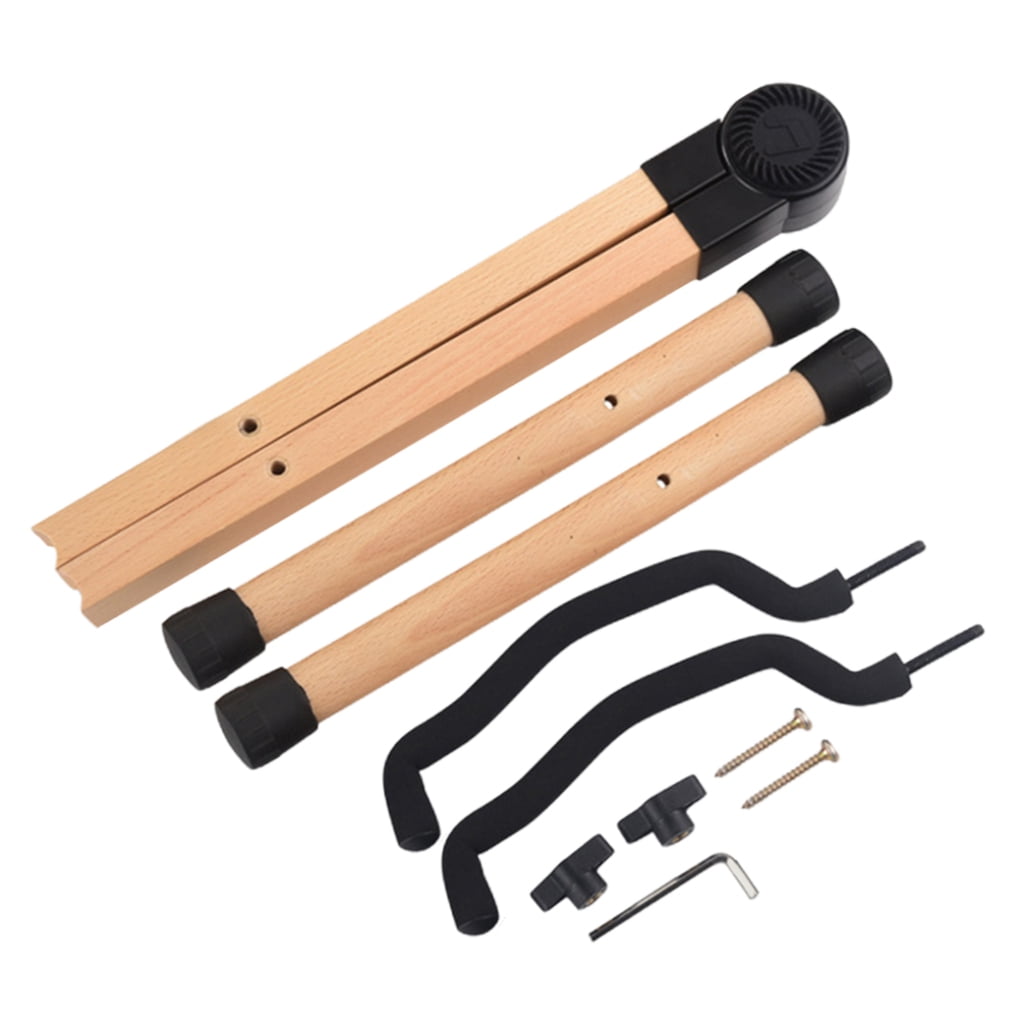 FOMIYES Foldable Brown Wood Guitar Stand Floor Holder for Acoustic Classical and Bass Guitars