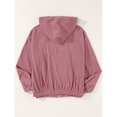 thumbnail image 3 of Women's Corduroy Hooded Long Sleeve Jacket Solid Color Loose Comfortable Casual Outerwear Pink M, 3 of 4
