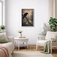 thumbnail image 3 of Framed Canvas Print Gothic Crow Wall Art Dark Academia Decorative for Living Room Bedroom - 24"x36" WHITE, 3 of 8