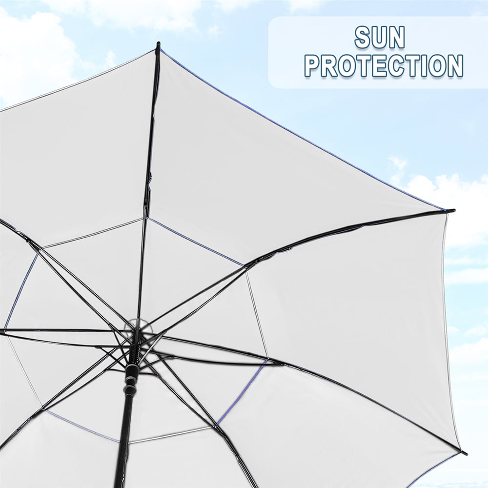 WeGuard 60 Double Canopy Large Golf Umbrella, Automatic Open Windproof  Sun&Rain UV Sun Protection, Yellow&Silver
