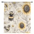 thumbnail image 2 of Sunflowers Bees Semi Sheer Curtains Drapes for Living Room, Bedroom, French Doors Window 54 Inches Long, Summer Vintage Flowers Leaf Plant Rod Pocket Chiffon Curtain Drapery Voile Draperies Panel, 2 of 6