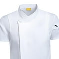 thumbnail image 6 of Chef Coat Jacket Short Sleeve Work Wear Cooking Clothes Catering Shirt Unisex Uniform for Kitchen Cafe Pubs Restaurant Food Industry , White XXL, 6 of 8