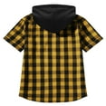 thumbnail image 4 of Titcea Mens Plaid Button Down Shirt, Short Sleeve Flannel Snap Button Drawstring Hoodie Shirts, Lightweight Soft Summer Vacation Shirts, 4 of 7