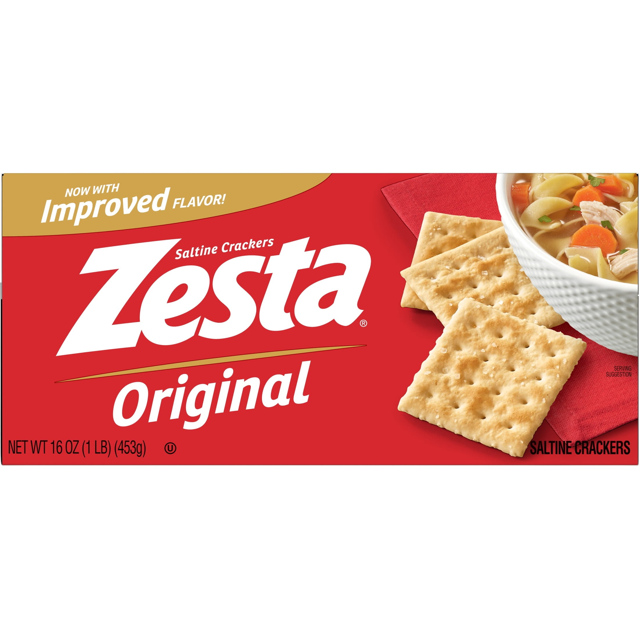 (4 pack) Zesta Original Saltine Crackers, Soup Crackers, 16 oz