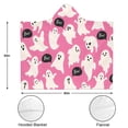 thumbnail image 3 of Wearable Blanket,Halloween Ghosts with Boo Hooded Wearable Sherpa Blanket for Adults & Teens,Winter Poncho Shawl Wrap Cape Thick Warm,50"x60", 3 of 5