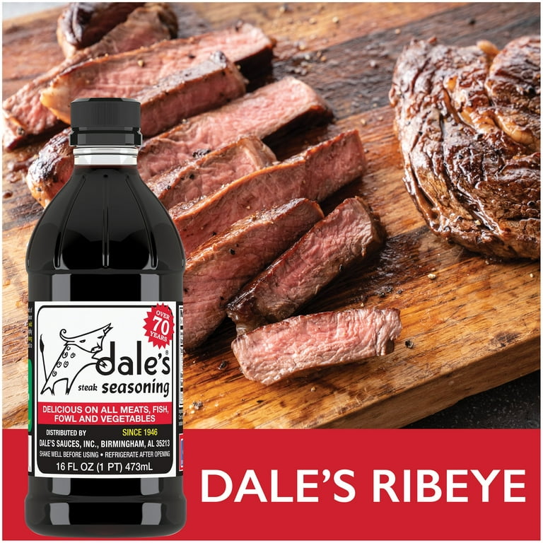 Steak Seasoning By Dale's, No Cholesterol | Delicious on All Meats, Fish,  Poultry, and Vegetables | 10 oz Bottle | No Long Marinating, Savory Blend  of