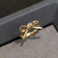 thumbnail image 3 of Anillo de plata esterlina S925, anillo de lazo ligero de lujo para mujer, anillo de dedo índice de moda tridimensional distintivo, joyería, 3 of 6