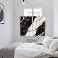 thumbnail image 4 of Black Marble Kitchen Curtains 63 Inch Length, Luxury Gold White Abstract Cracks Artwork Grommet Top Bedroom Living Room Curtains, Light Filtering Cafe Curtain Drapes 2 Panels Set 104''x63'', 4 of 9