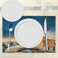 thumbnail image 3 of Ambesonne Tiger Place Mats Set of 4, Calm Wild Animal Sunset, Standard Size, Multicolor, 3 of 6