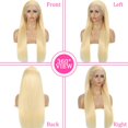 thumbnail image 2 of 26 Inch 613 Lace Front Wig Human Hair Blonde 13X6 HD Transparent Lace Front Wigs Human Hair 180% Density Blonde Glueless Wigs Human Hair 613 HD Straight Lace Frontal Wig, 2 of 9