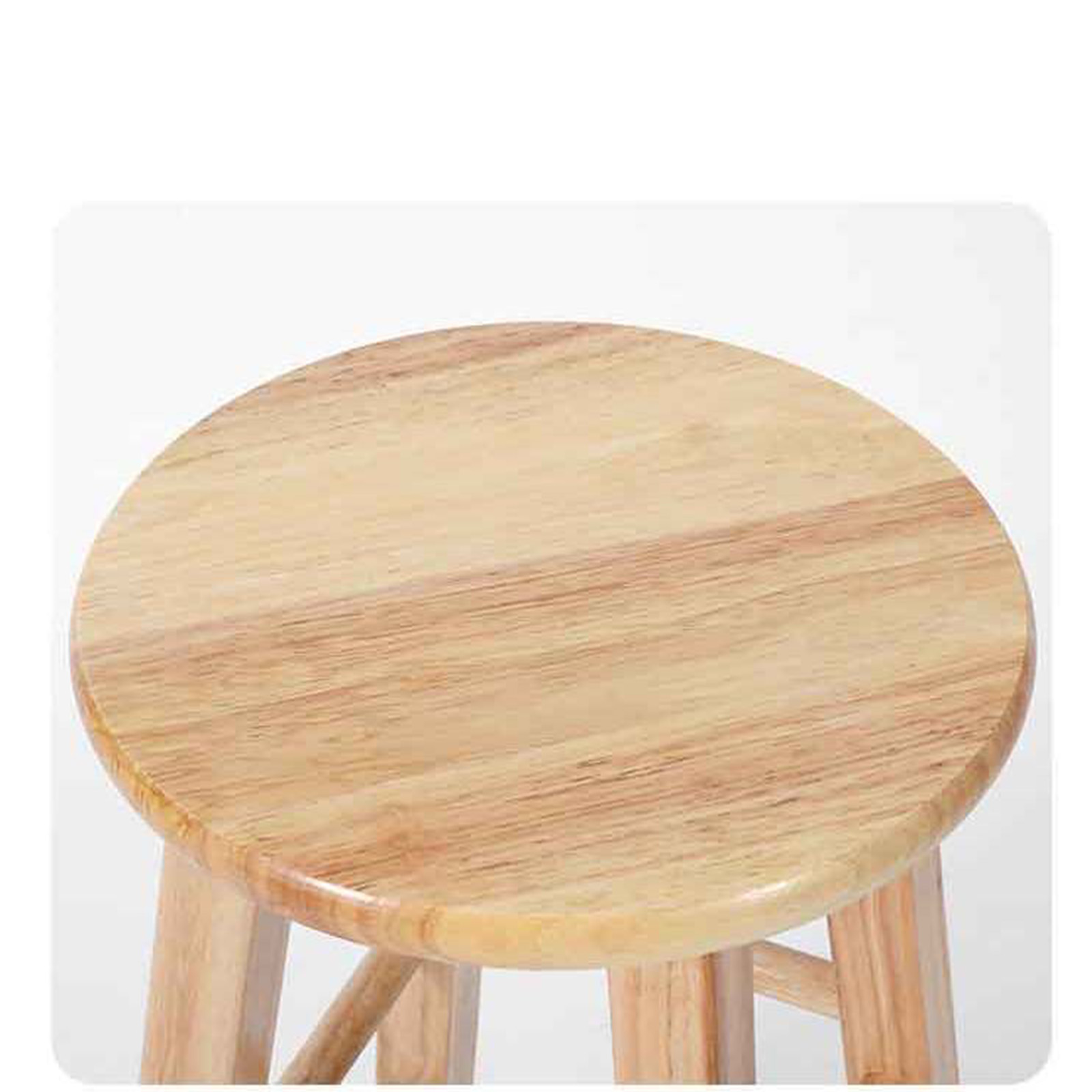 27.5" Wood Bar Stool, 330lbs Capacity Backless Round Counter Stool with Anti-Slip Feet for Kitchen Farmhouse Modern Home Decor