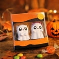 thumbnail image 5 of Homellea Cute Halloween Ghost Figurine, White Resin Mini Ghost Statue with Pink Horn Accent for Tabletop, Shelf, Mantel, Desk, Office, Bedroom, Party and Spooky Home Decor, 5 of 5