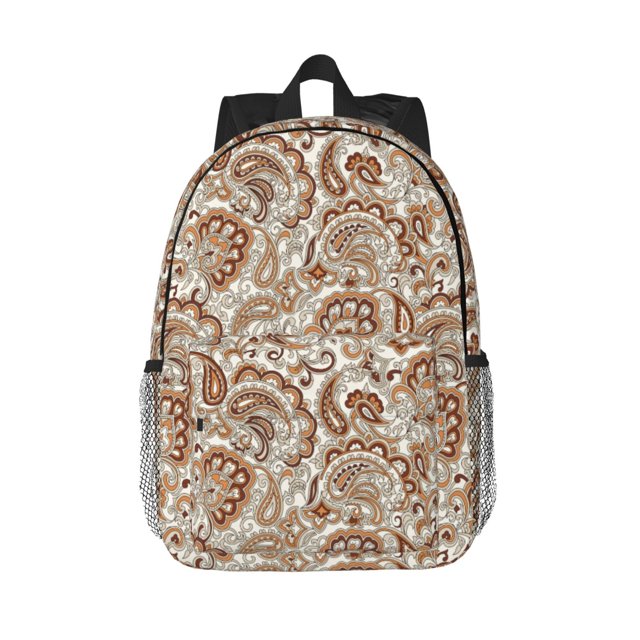 Lukts Indian Paisley1 Pattern 15 Inch Student Backpack, Waterproof Laptop Backpack with Adjustable Shoulder Straps, Lightweight Travel, Campus Backpack, Unisex