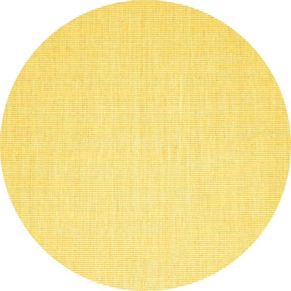 Ahgly Company Machine Washable Indoor Round Abstract Yellow Contemporary Area Rugs, 6' Round