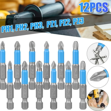 

12Pcs 1/4 Hex Shank Magnetic Anti-slip Screwdriver Drill Bit Tool Set Suitable for Phillips