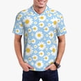 thumbnail image 5 of Yiaed Daisies FlowersPrint Men's Short Sleeve Polo Shirt,Golf Polo for Men Three-Button Golf Shirt Athletic Casual Collared T-Shirt- 4X-Large, 5 of 7
