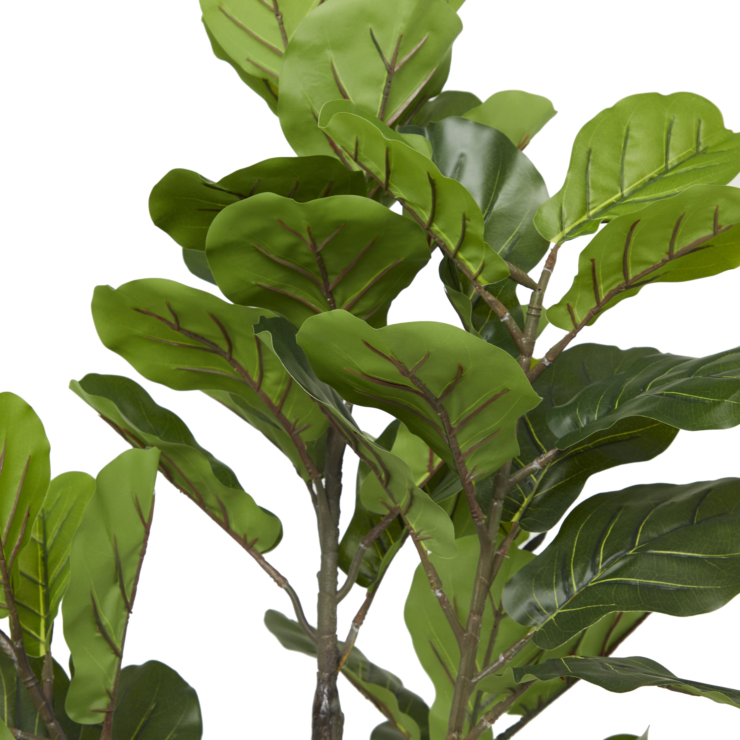 DecMode 63" Artificial Fiddle Leaf Tree in Realistic Leaves and Black Melamine Pot