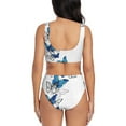 thumbnail image 3 of Daiia Blue Flying Butterflies Women's Bikini Set Two Piece Swimsuit High Waisted Bikini Adjustable Straps Bikini Perfect for Beach, Pool, and Summer Vacation-X-Large, 3 of 9