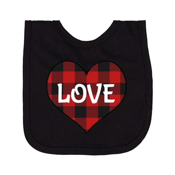 Inktastic Valentine Buffalo Plaid Love Newborn Bib