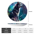 thumbnail image 2 of Honeii Colorful Plant Wolf Print Elegant Bone China Decorative Plate, Porcelain Plate,Art Crafts,Ceramic Ornaments for Home Office Wall Decor-7in, 2 of 6