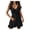 Black, variant on Vedolay Womens Dresses Women Casual Summer Dresses Tie V Neck Short Sleeve High Waist Ruffle Tiered A Line Swing Tunic Mini Dress,Black XL