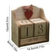 thumbnail image 3 of Calendario de escritorio de madera | Decoración perpetua para escritorio con fecha | Tema de amor | Artesanía en madera duradera | Opciones de color blanco y marrón | Adorno versátil para hogar y, 3 of 6