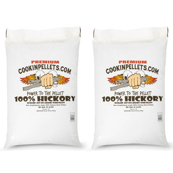 CookinPellets 40-Pound Premium Hickory Grill Smoker Wood Pellets (2 Pack)