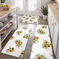 thumbnail image 2 of White Yellow Purple Flower Bouquet Sunflower Pattern Kitchen Rugs Sets Of 3,Kitchen Runner Rugs Non Skid Washable,Decorative Kitchen Floor Mats for Kitchen,Sink,Laundry,17"x30"+ 17"x47" + 17"x59", 2 of 6