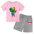 thumbnail image 3 of Conjunto de 2 camisetas y pantalones de manga corta con cuello redondo y estrellas para niños de 3 a 13 años, ropa para niños y niñas, 3 of 5