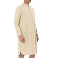 thumbnail image 3 of MAWCLOS Robe Homme Chemises Boutonnées Manches Longues Chemise de Soirée Poche avant Col Rond Vacances Hauts Kaki TG, 3 of 4