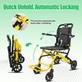 thumbnail image 6 of Ultra Lightweight Wheelchair, 19LBS Comfortable Portable Foldable Transport Chairs for Adults & Elderly, 8" Rear Wheels, 16"W x 19.5"D Seat (220lbs Capacity), 6 of 14