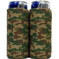 thumbnail image 1 of QualityPerfection Can Cooler Sleeves Slim Neoprene 12oz Can Holder Set of 2 Military, 1 of 7